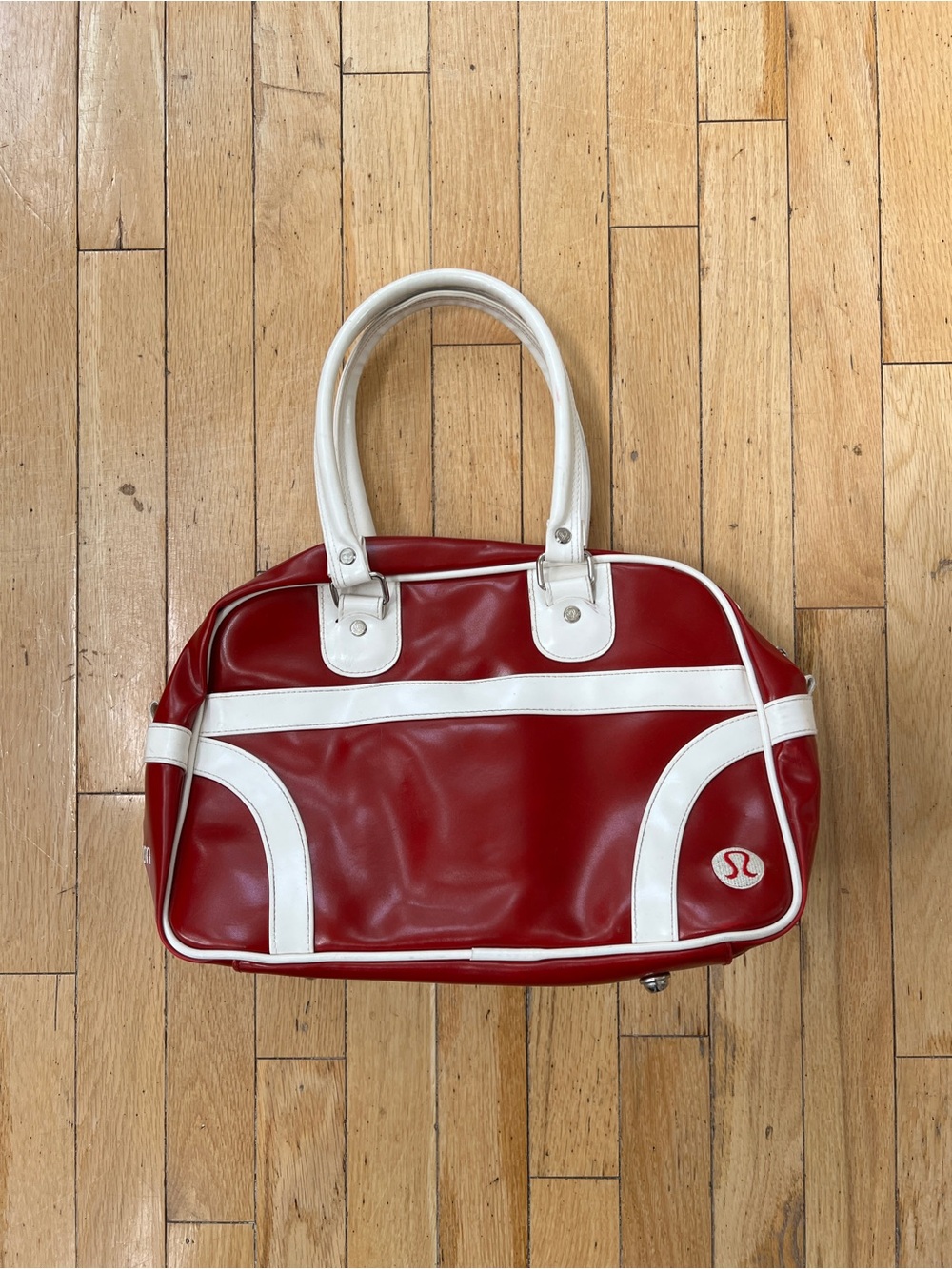 Vintage Y2K Lululemon Red and White Bowling Bag